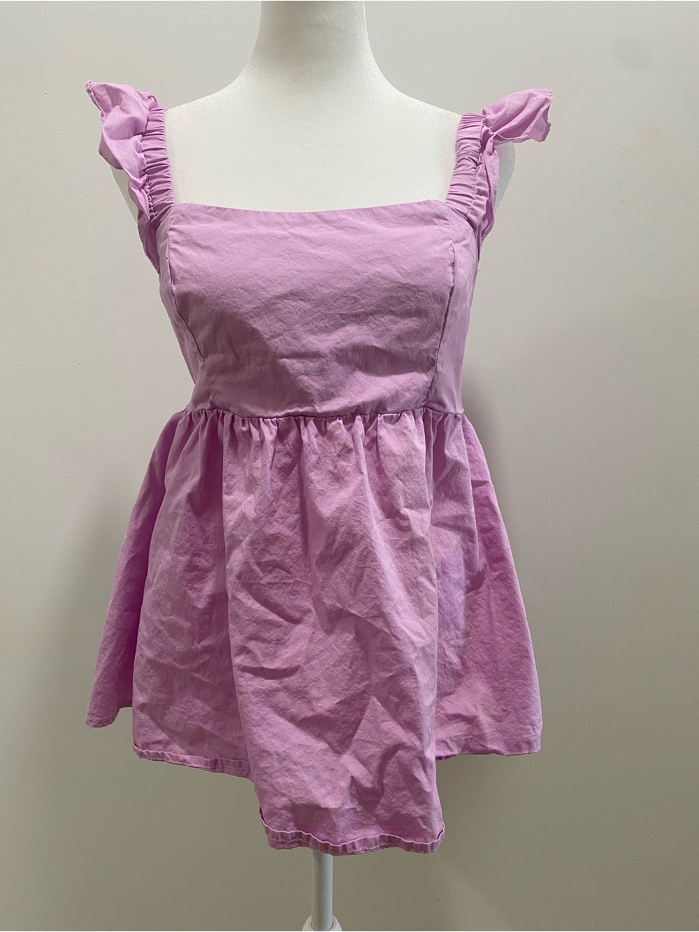 Girls' Lilac Ruffle Strap Dress